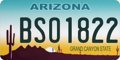 AZ license plate BSO1822