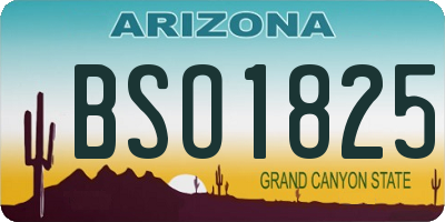 AZ license plate BSO1825