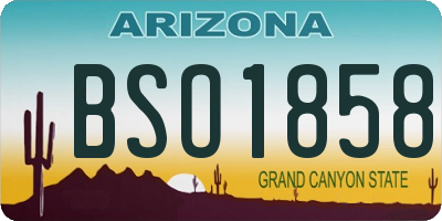 AZ license plate BSO1858
