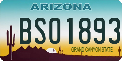 AZ license plate BSO1893