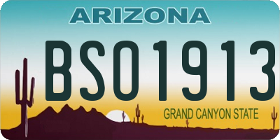 AZ license plate BSO1913