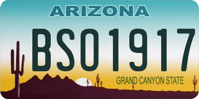 AZ license plate BSO1917
