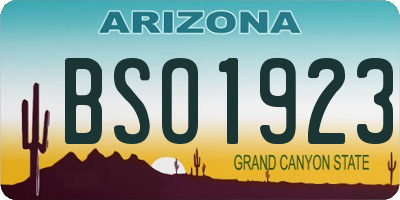 AZ license plate BSO1923