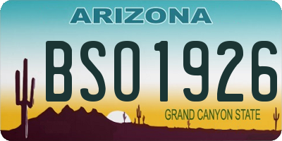 AZ license plate BSO1926
