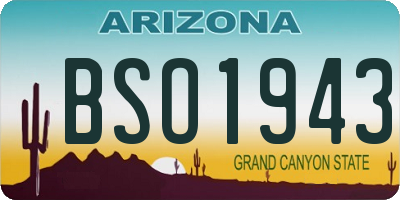 AZ license plate BSO1943