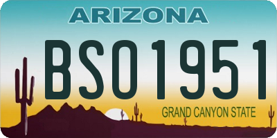 AZ license plate BSO1951