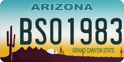 AZ license plate BSO1983