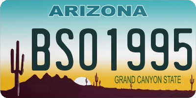AZ license plate BSO1995