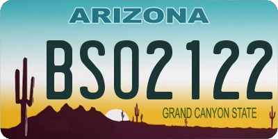 AZ license plate BSO2122