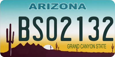 AZ license plate BSO2132