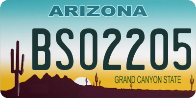 AZ license plate BSO2205