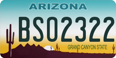 AZ license plate BSO2322