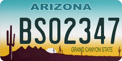 AZ license plate BSO2347