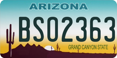 AZ license plate BSO2363