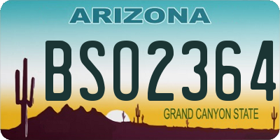 AZ license plate BSO2364