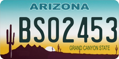 AZ license plate BSO2453