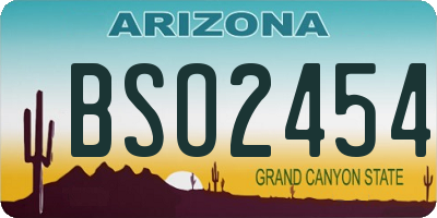 AZ license plate BSO2454