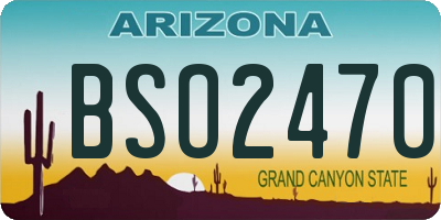 AZ license plate BSO2470