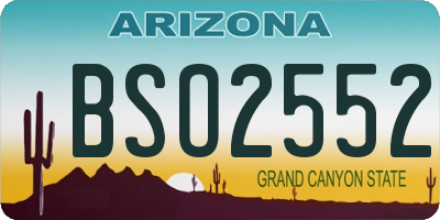 AZ license plate BSO2552