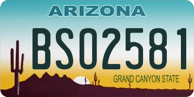AZ license plate BSO2581