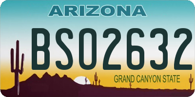 AZ license plate BSO2632