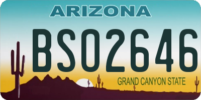 AZ license plate BSO2646