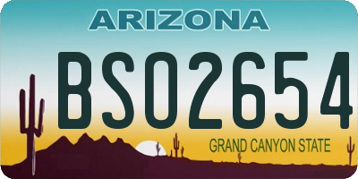AZ license plate BSO2654