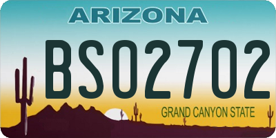 AZ license plate BSO2702