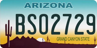 AZ license plate BSO2729