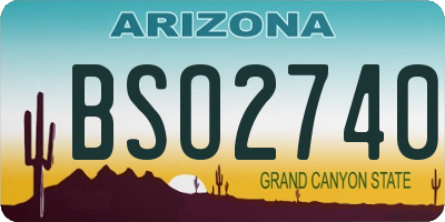 AZ license plate BSO2740