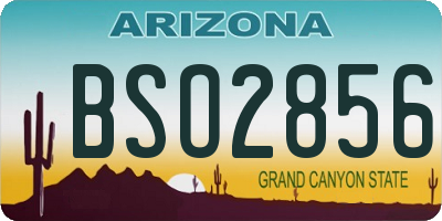 AZ license plate BSO2856