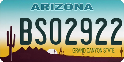 AZ license plate BSO2922
