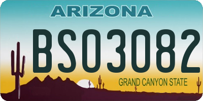 AZ license plate BSO3082