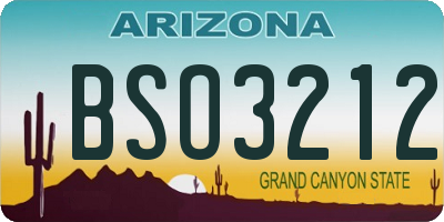 AZ license plate BSO3212