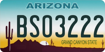 AZ license plate BSO3222
