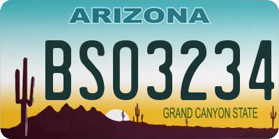AZ license plate BSO3234