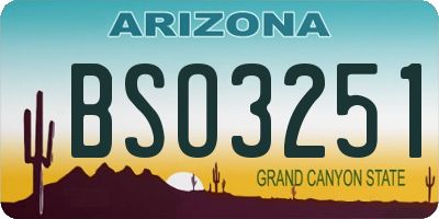 AZ license plate BSO3251