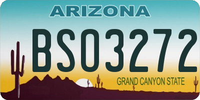 AZ license plate BSO3272