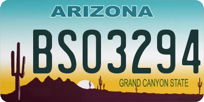 AZ license plate BSO3294
