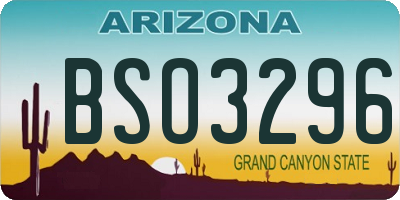 AZ license plate BSO3296
