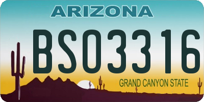AZ license plate BSO3316