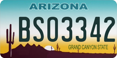 AZ license plate BSO3342