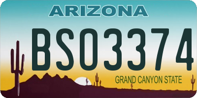 AZ license plate BSO3374