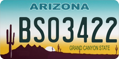 AZ license plate BSO3422