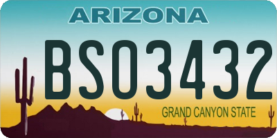 AZ license plate BSO3432
