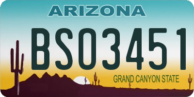 AZ license plate BSO3451