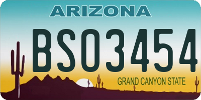 AZ license plate BSO3454