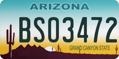 AZ license plate BSO3472