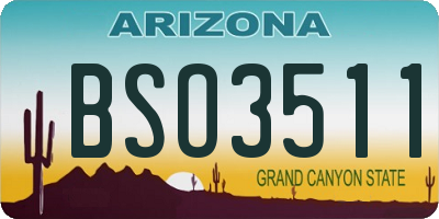 AZ license plate BSO3511
