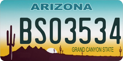 AZ license plate BSO3534
